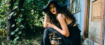 Dark academia vintage fashion in dark colors